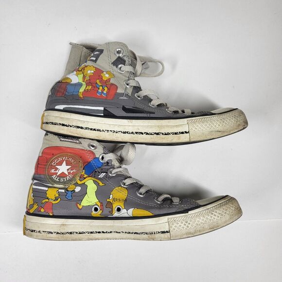 The Simpsons Chuck Taylor Converse All Star High Top Sneakers Mens 5 Womens 7 - Picture 3 of 13
